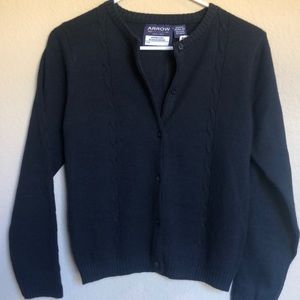 Girl’s Arrow navy knit cardigan